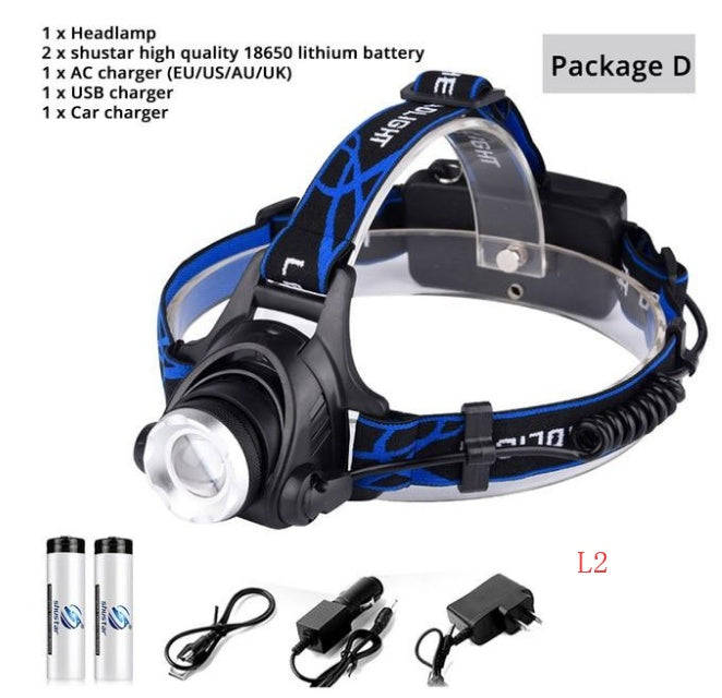 Flag Village USB Charging Built-in Smart Sensor Head-mounted Outdoor Fishing Headlight