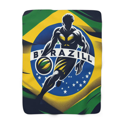 Flag Village BRAZIL Sporting Flag Sherpa Fleece Blanket BRA0014
