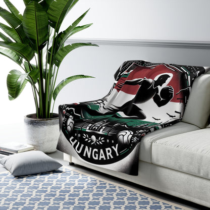 Flag Village Hungary Sporting Flag Sherpa Fleece Blanket HUN0001