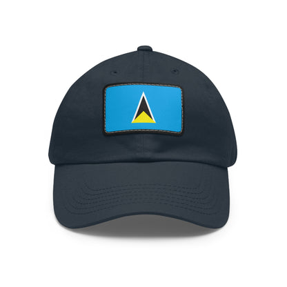 Flag Village Saint Lucia Flag Hat Cap with Leather Patch