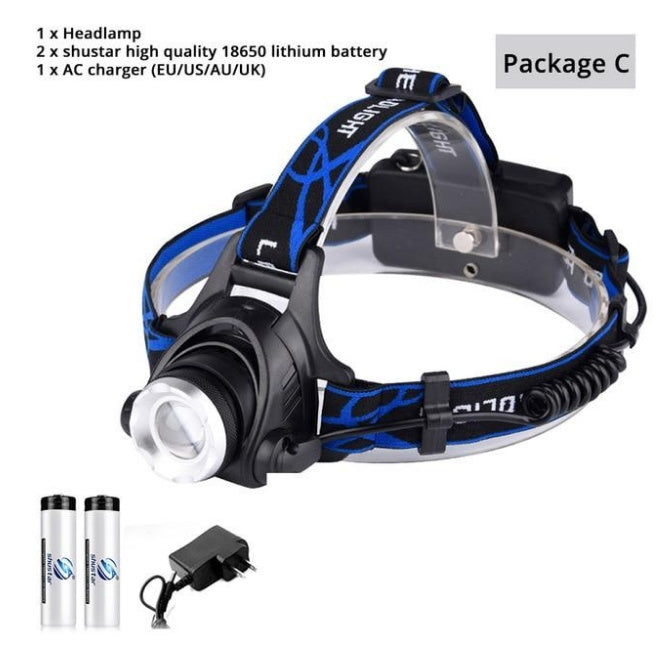 Flag Village USB Charging Built-in Smart Sensor Head-mounted Outdoor Fishing Headlight