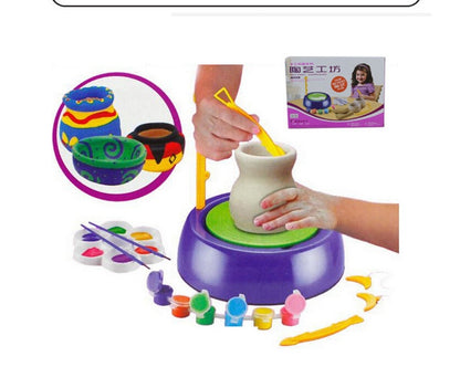 Flag Village Bginners Pottery Wheel Kit Craft Toys For Kids With Paints And Tools Diy Toy Clay Pots Making Pottery Wheel Set For Kids Gifts