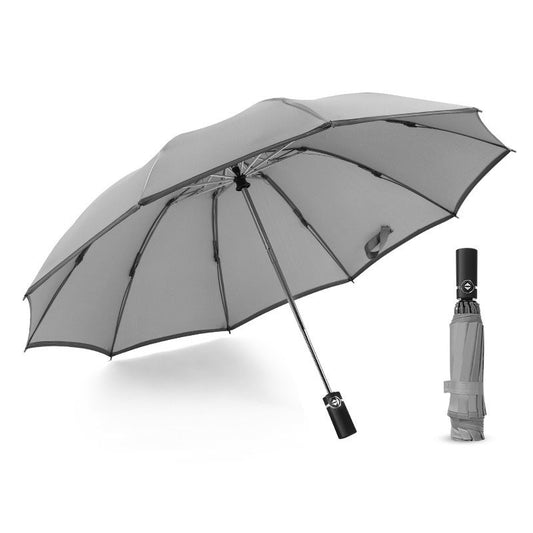 Flag Village Inverted Umbrella Travel Portable Windproof Folding Umbrella,10Ribs Auto  Close Umbrella,Reflective Stripes For Night Safety
