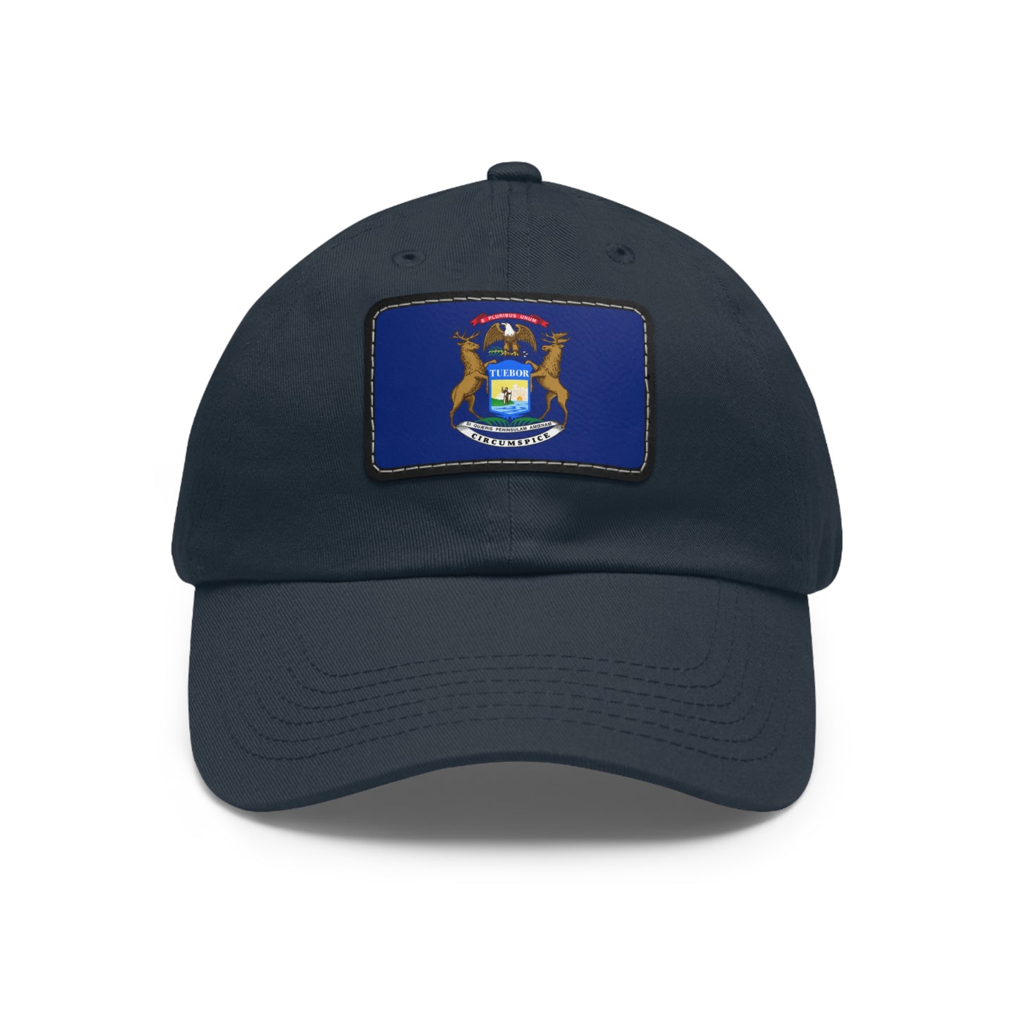 Flag Village USA Michigan State Flag Hat Cap with Leather Patch