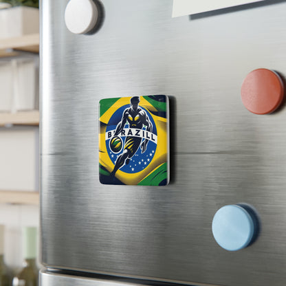 Flag Village BRAZIL Flag Sporting Porcelain Magnet, Square BRA0014