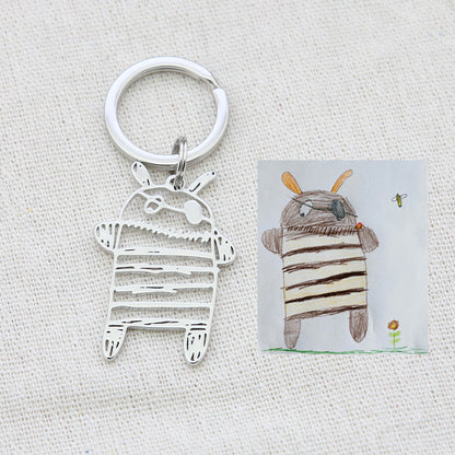 Flag Village Custom Kids Drawing Painting Necklace Stainless Stee Personalized Children Artwork Pendant For Kids Mom Family Jewelry Gifts