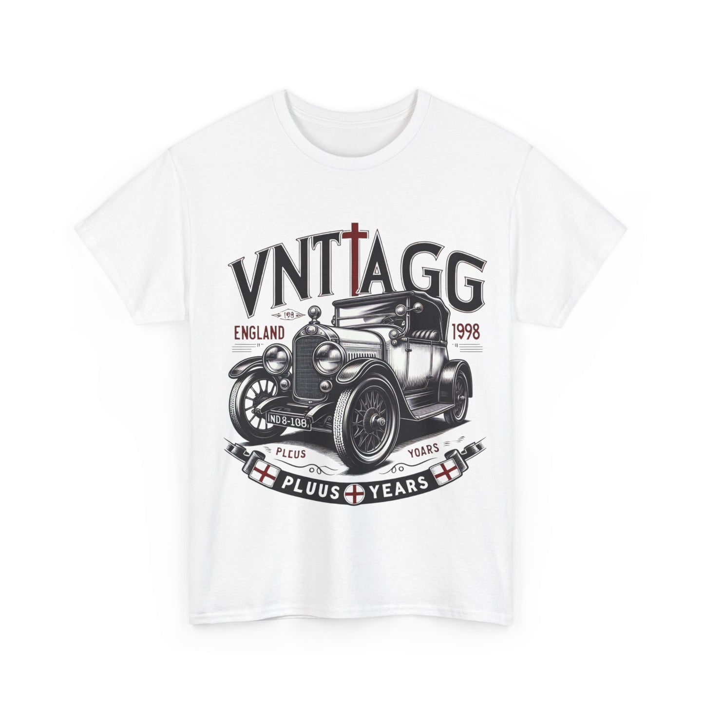 Flag Village UK Vintage Car Flag T-SHIRT Heavy Cotton Tee UK0008
