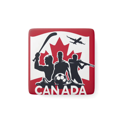 Flag Village CANADA Flag Sporting Porcelain Magnet, Square CAN0006