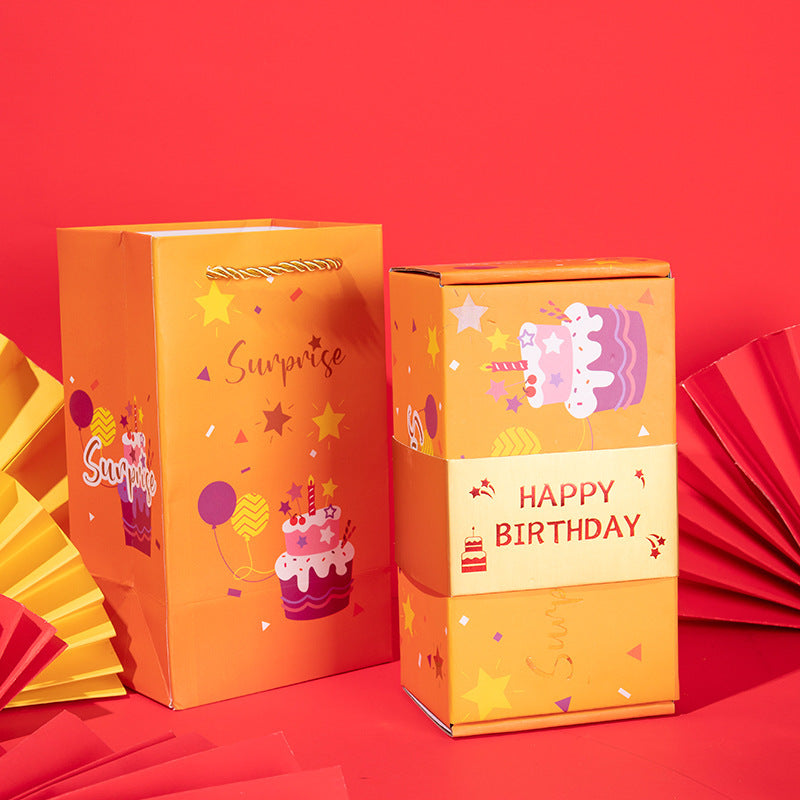 Flag Village Surprise Box Gift Box Explosion Gift Box Surprise Bounce Box Diy Folding Paper Box Money Box Birthday Christmas Anniversary Gift
