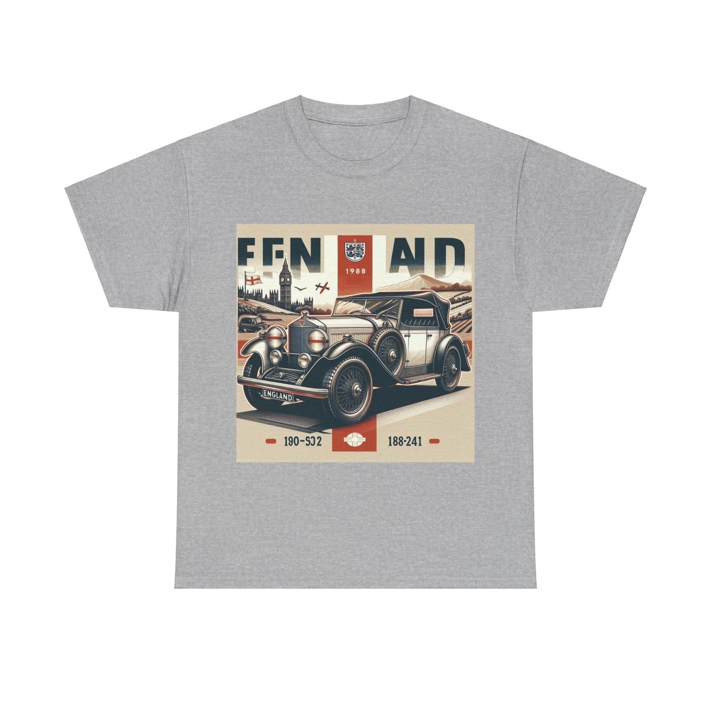 Flag Village UK Vintage Car Flag T-SHIRT Heavy Cotton Tee UK0021