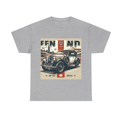 Flag Village UK Vintage Car Flag T-SHIRT Heavy Cotton Tee UK0021