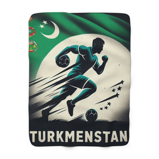 Flag Village Turkmenistan Sporting Flag Sherpa Fleece Blanket TKM0007