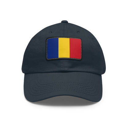 Flag Village Romania Flag Hat Cap with Leather Patch