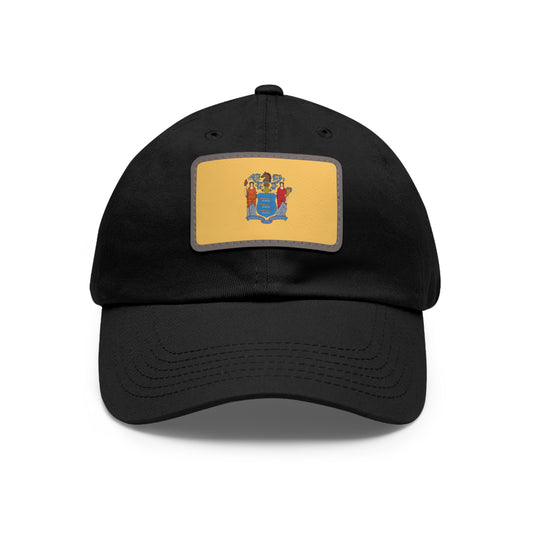 Flag Village USA New Jersey State Flag Hat Cap with Leather Patch