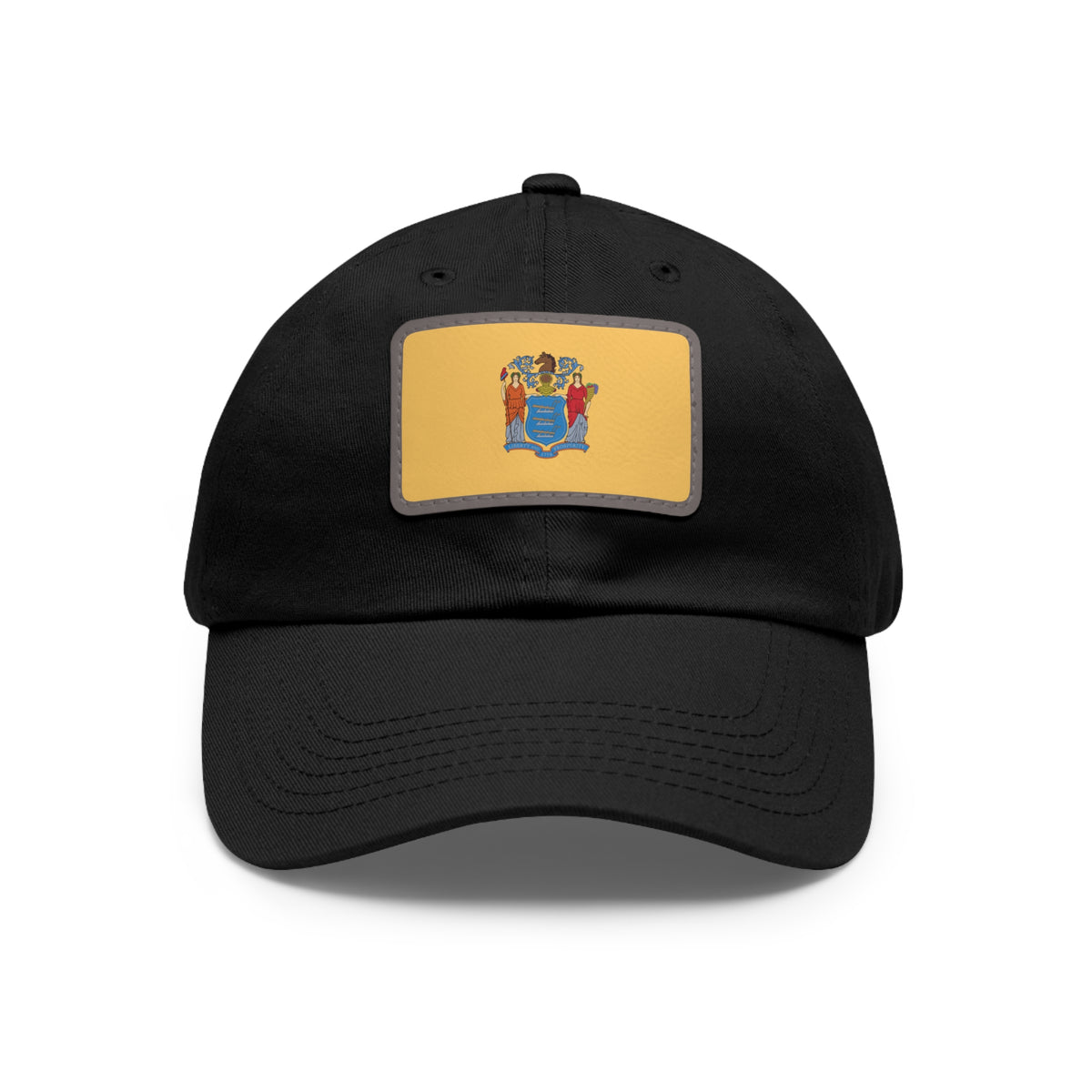 Flag Village USA New Jersey State Flag Hat Cap with Leather Patch