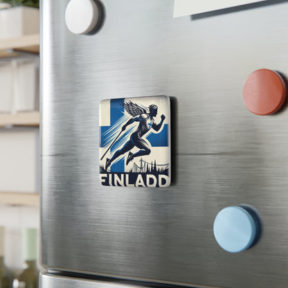 Flag Village Finland Flag Sporting Porcelain Magnet, Square FIN0006