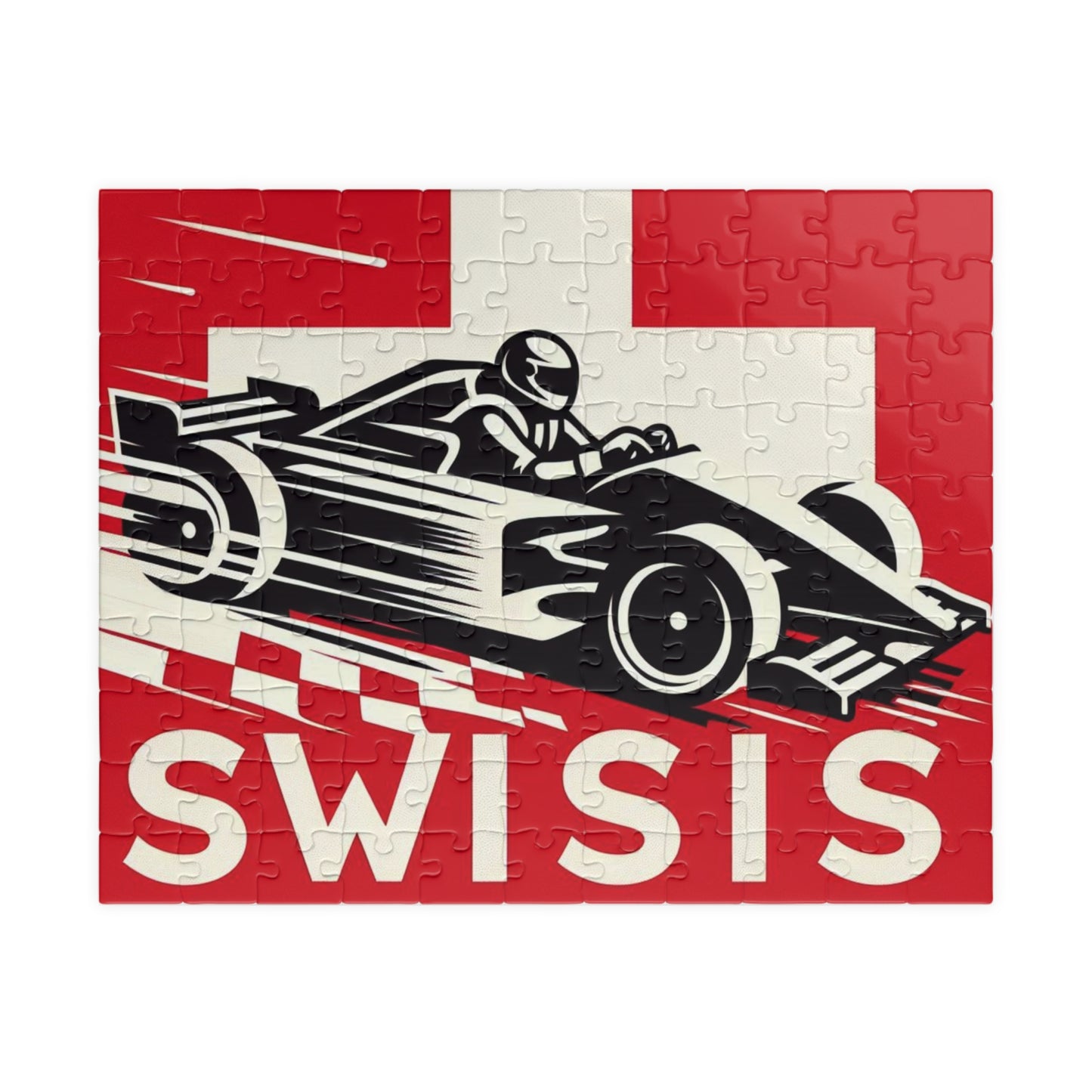 Flag Village Switzerland Racing Car Sporting Flag Puzzle (110, 252, 520, 1014-piece) CHE0011