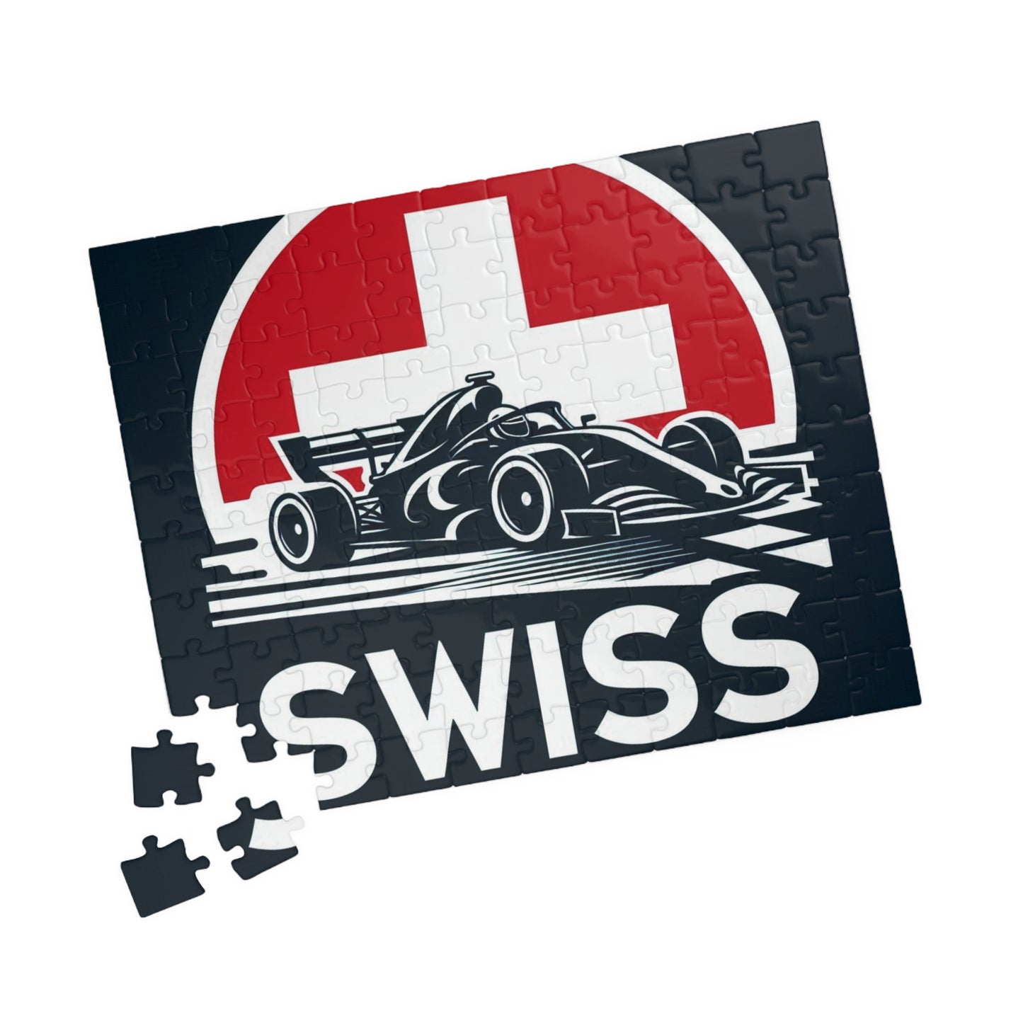 Flag Village Switzerland Racing Car Sporting Flag Puzzle (110, 252, 520, 1014-piece) CHE0012
