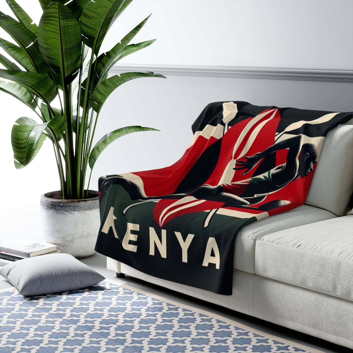 Flag Village KENYA Sporting Flag Sherpa Fleece Blanket KEN0003