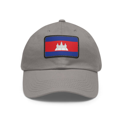 Flag Village Cambodia Flag Hat Cap with Leather Patch