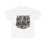 Flag Village USA Vintage Car Flag T-SHIRT Heavy Cotton Tee USA0012
