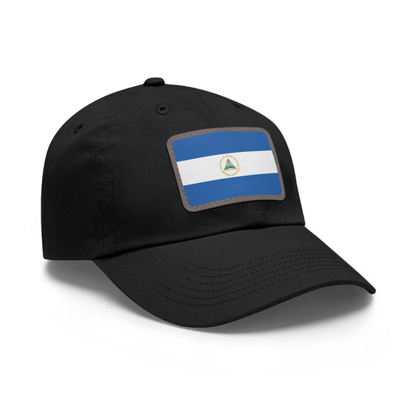 Flag Village Nicaragua Flag Hat Cap with Leather Patch