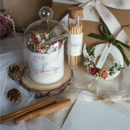 Flag Village Dried Flower Scented Candle Gift Box Home Decorative Ornaments