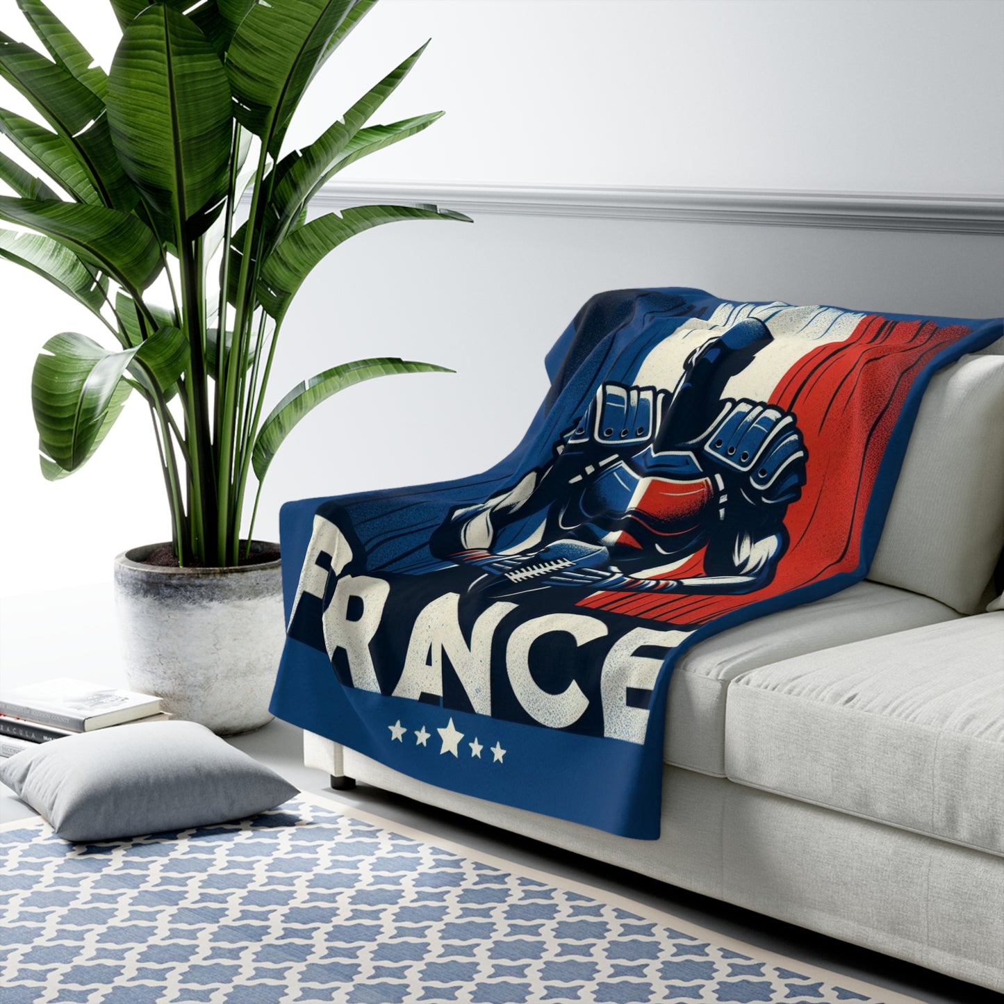Flag Village France Sporting Flag Sherpa Fleece Blanket FRA0009
