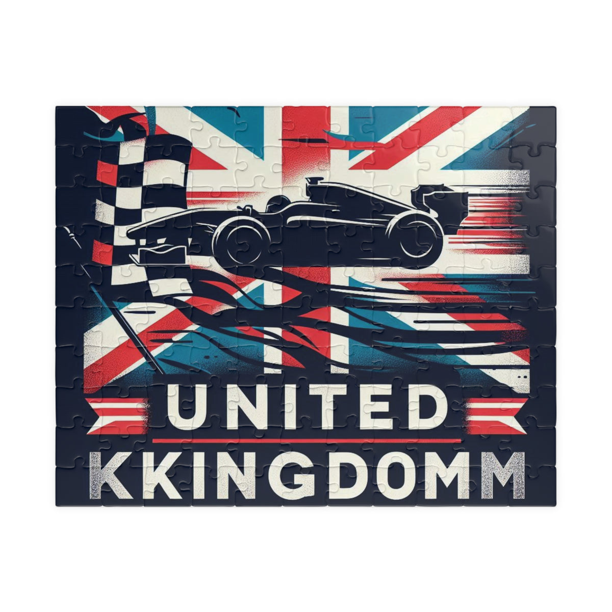 Flag Village United Kingdom Racing Car Flag Puzzle