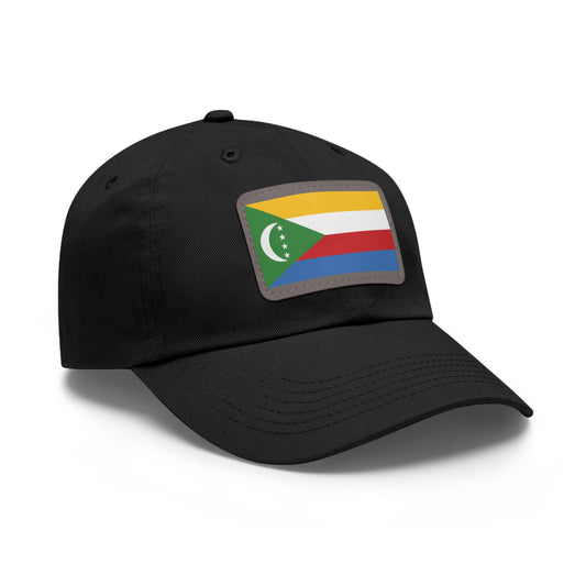 Flag Village Comoros Flag Hat Cap with Leather Patch