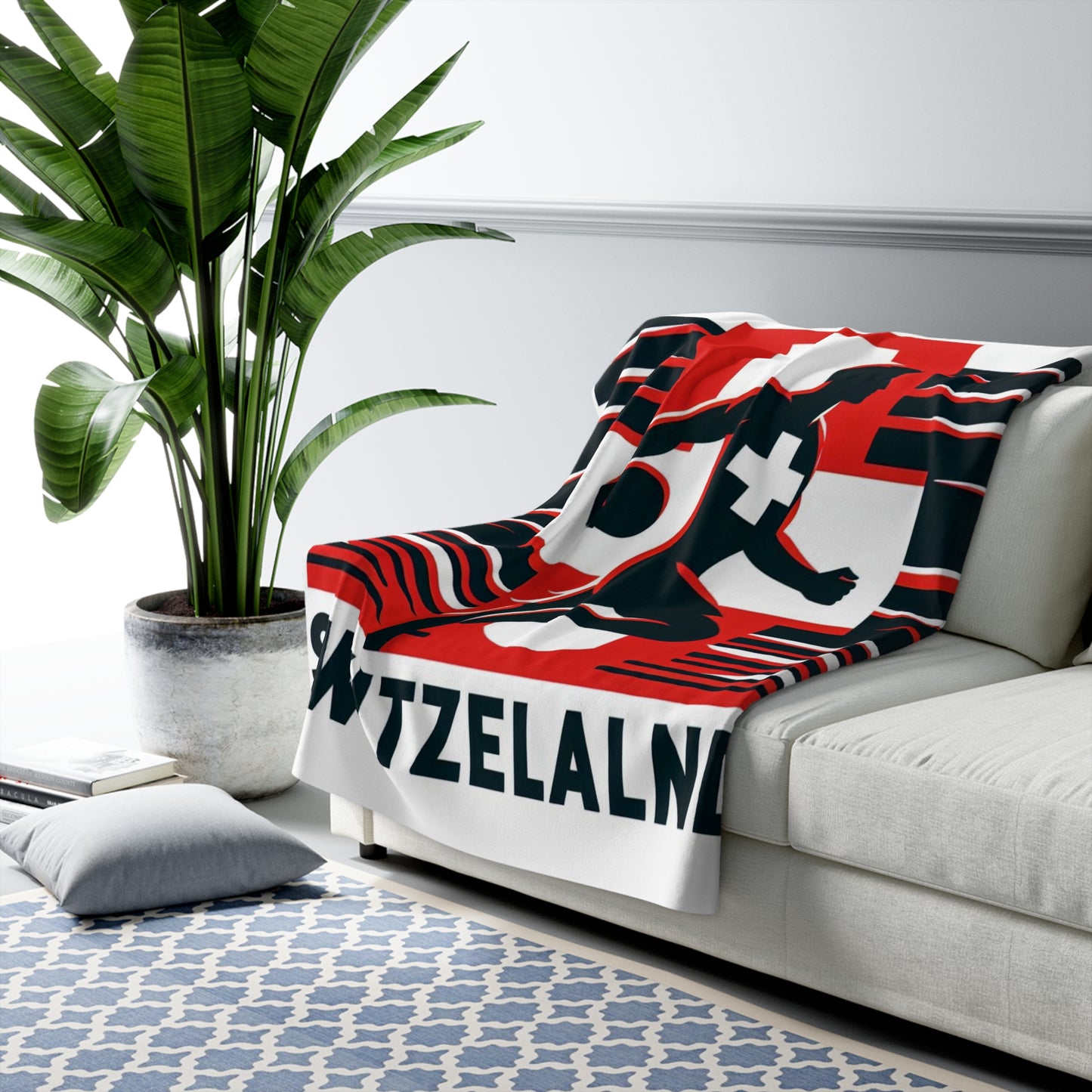 Flag Village Switzerland Sporting Flag Sherpa Fleece Blanket CHE0009