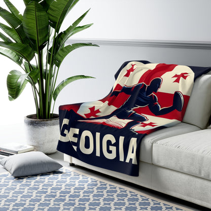 Copy of Flag Village Georgia Sporting Flag Sherpa Fleece Blanket GEO0006