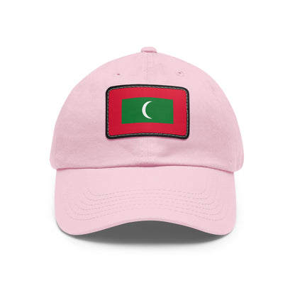 Flag Village Maldives Flag Hat Cap with Leather Patch