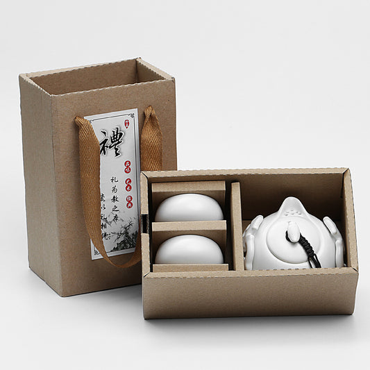 Flag Village Cheap Promotional  Ceramic Kung Fu Tea Set Gift Box