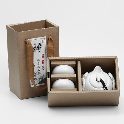 Flag Village Cheap Promotional  Ceramic Kung Fu Tea Set Gift Box