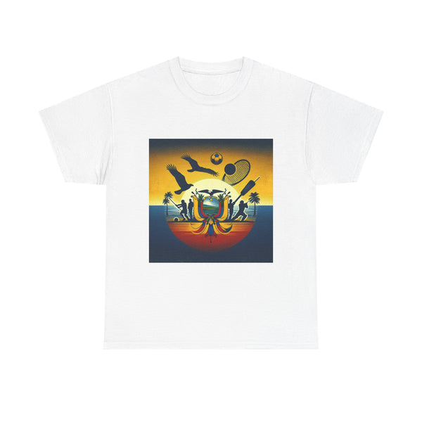 Flag Village Ecuador Sporting Flag T-Shirt Heavy Cotton Tee