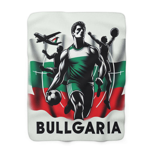 Flag Village Bulgaria Sporting Flag Sherpa Fleece Blanket BGR0007