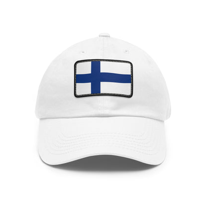 Flag Village Finland Flag Hat Cap with Leather Patch