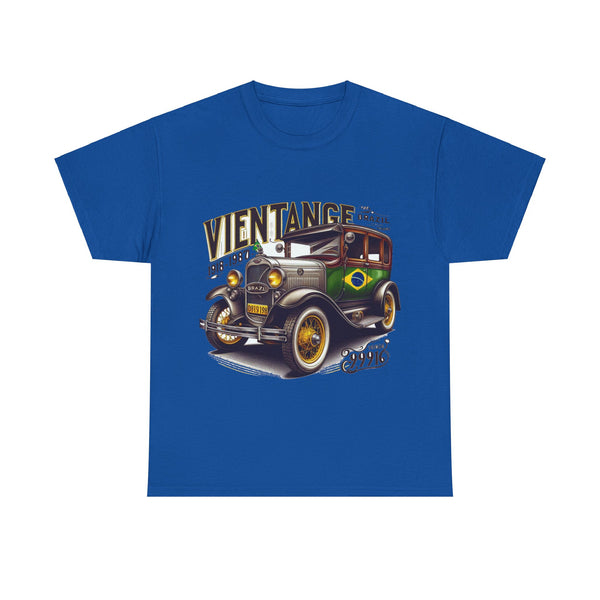 Flag Village Brazil Vintage Car Flag T-SHIRT Heavy Cotton Tee BRA0004