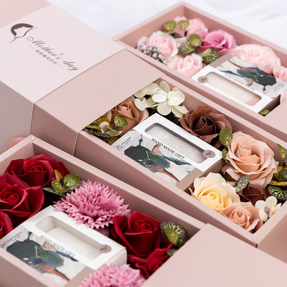 Flag Village Rose Flower Soap Flower Gift Box Valentine's Day Gift Handmade Soap Hand Bouquet Flower Box