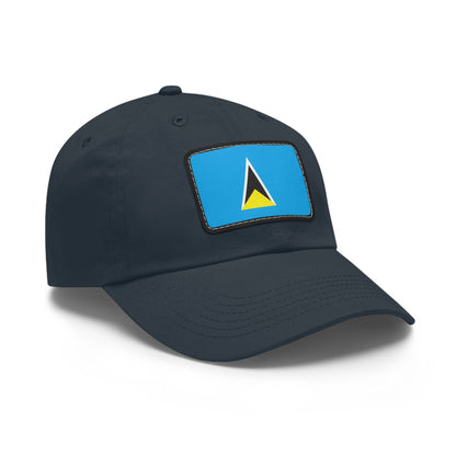 Flag Village Saint Lucia Flag Hat Cap with Leather Patch