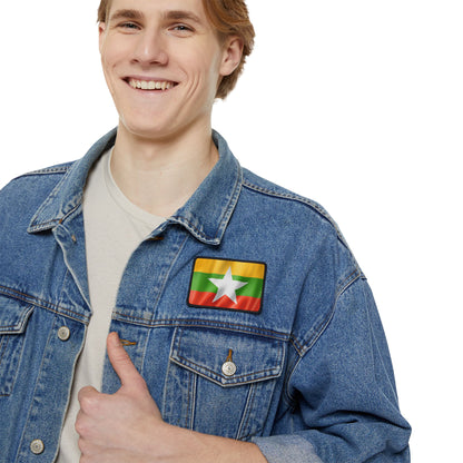 Flag Village Myanmar Flag Embroidery Iron-On Patches