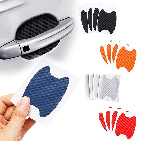 Flag Village Auto Tools 4pcs Set Of Door Stickers Carbon Fiber Scratch-resistant Car Handle Stickers