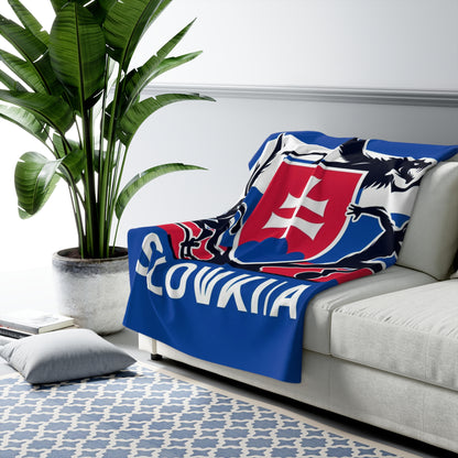 Flag Village Slovakia Sporting Flag Sherpa Fleece Blanket SVK0003
