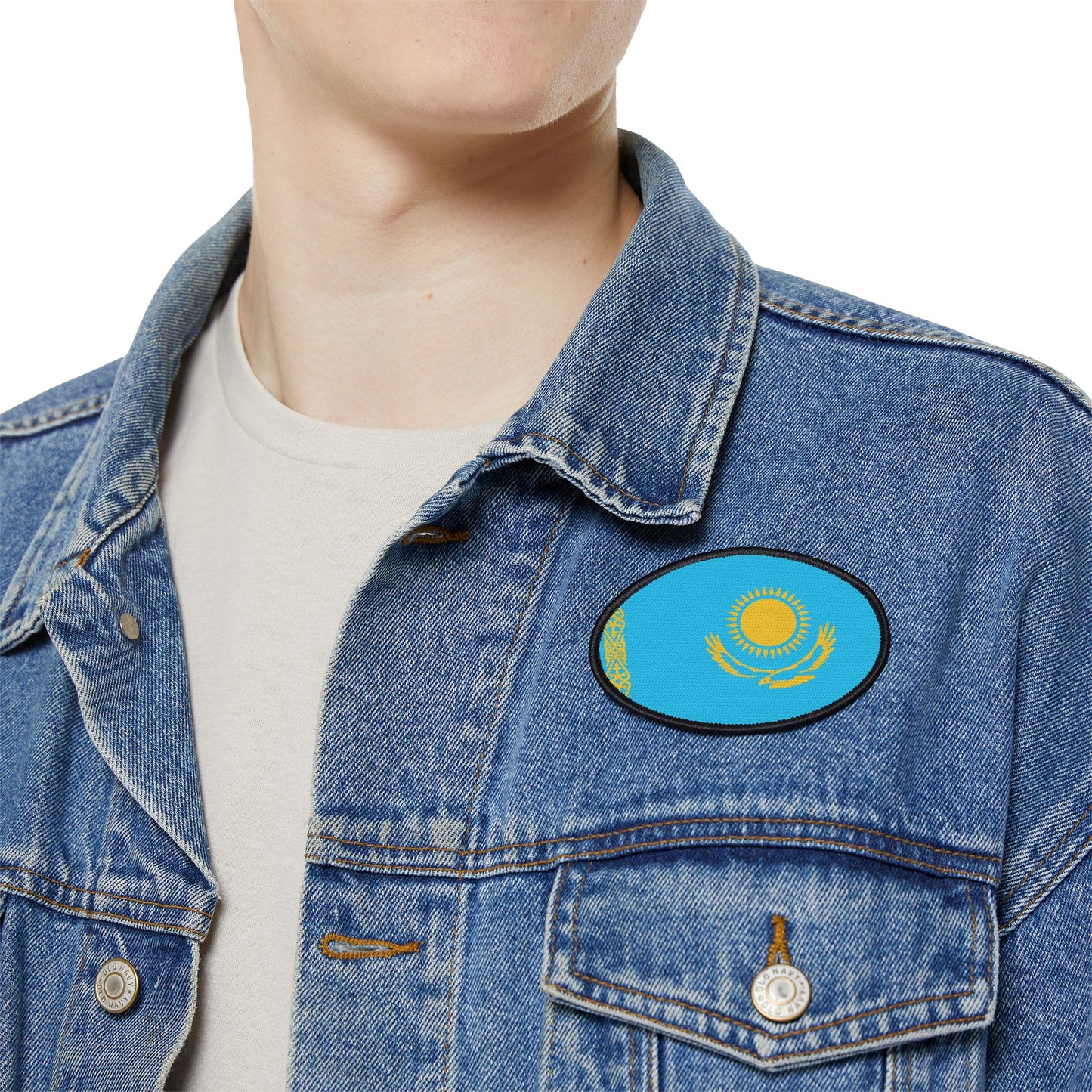 Flag Village Kazakhstan Flag Embroidery Iron-On Patches