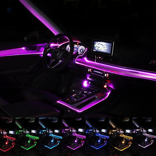 Flag Village Auto Tools Car Fiber Optic Ambient Light Modified Car Interior Cool Light APP Rhythm Light