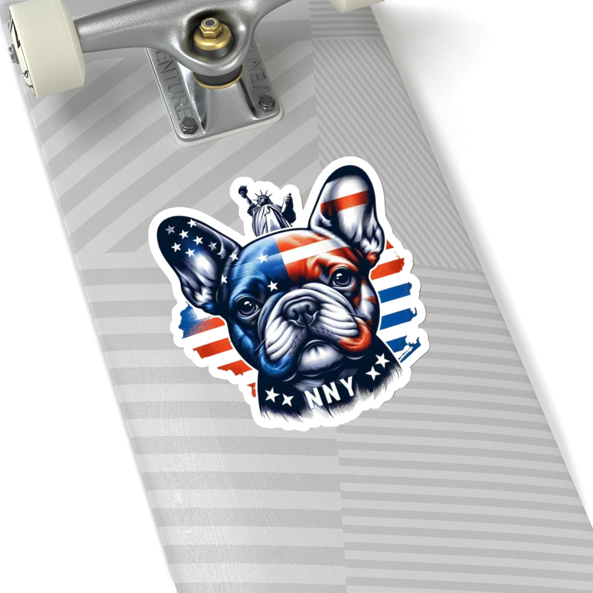 Flag Village USA Flag with French Bulldog Sticker 2", 3", 4", 6" USA0001