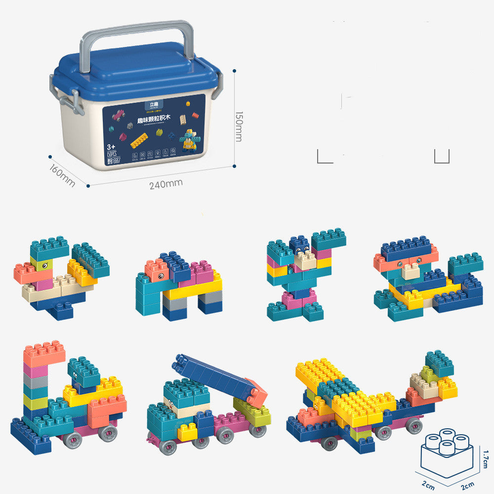 Flag Village Children's Building Blocks Plastic Assembled Educational Toys Portable Gift Box Set