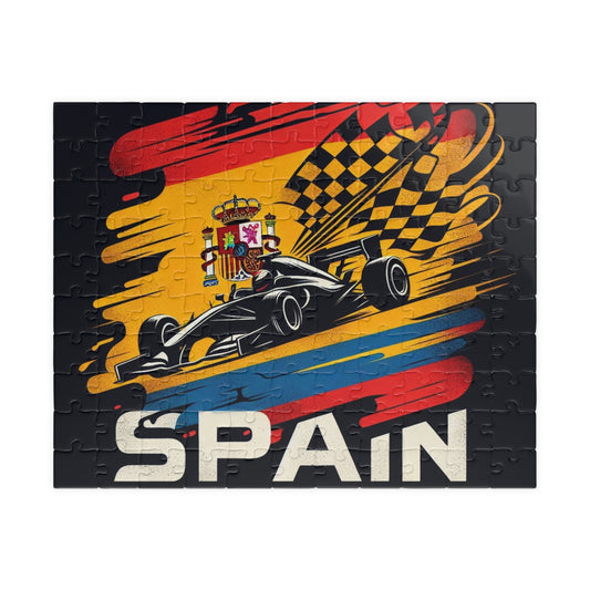Flag Village Spain Racing Car Sporting Flag Puzzle (110, 252, 520, 1014-piece) ESP0012