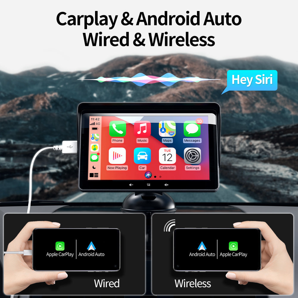 Flag Village Auto Tools 7 Car Wireless CarPlay Display Cigarette Lighter Interface Suction Cup Universal